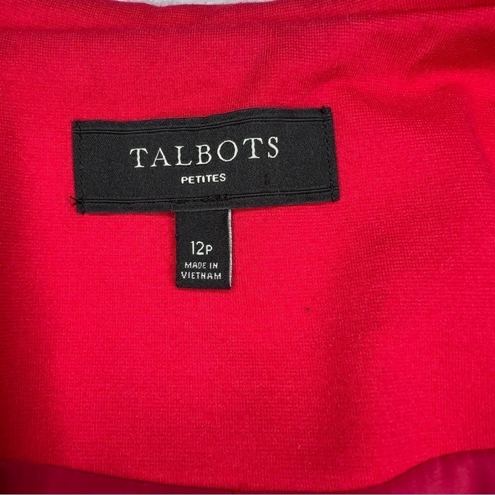 Talbots Womens Jacket Hot Red Collared Buttons - image 4